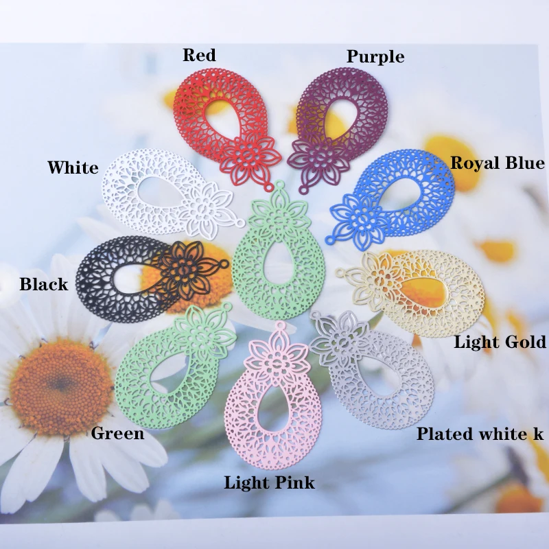20 Stück AB5142 Sommer-Messingschmuck, hellgoldene Charms, filigrane Anhänger, DIY-Ohrringe für Damen, Ohrschmuck – Detail 5