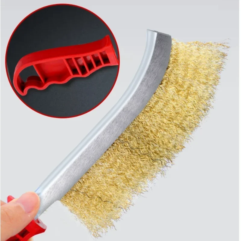 فرشاة شواء من الفولاذ المقاوم للصدأ مطلية بالنحاس مقاس 9 بوصات مع شعيرات سلكية، مناسبة لتنظيف شواية الشواء/النزهة والتخييم