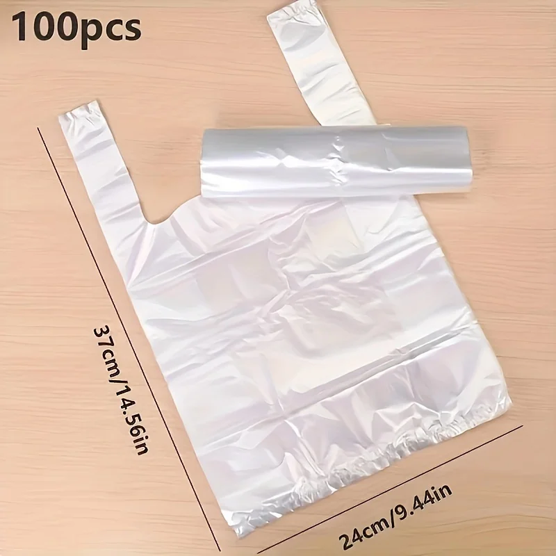 100Pcs Mini Transparent Disposable Plastic Bags 3 Sizes Option Supermarket Shopping Food Storage Packaging Bags
