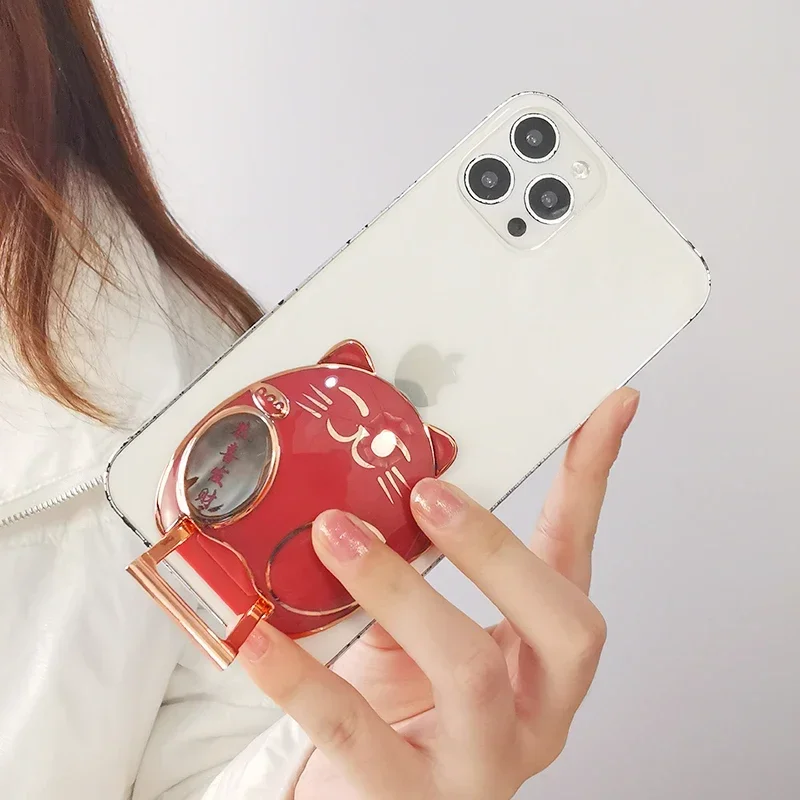 

Mobile Phone Buckle Stand Lucky Cat Cartoon Cute Pull Rod Support Stand Invisible Folding Push Pull Universal Adhesive Type