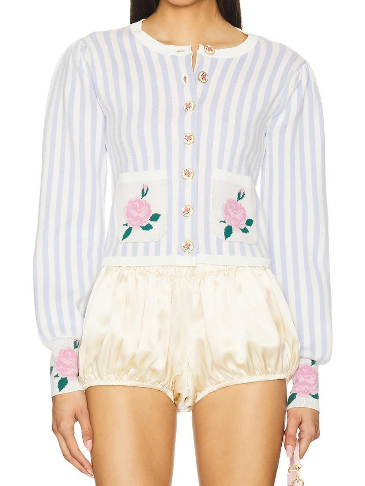 جردت محبوك اقتصاص البلوزات سترة الأزرق المرأة الخريف الشتاء طويلة الأكمام جيب زر سترة السيدات عادية لاعبا جديد