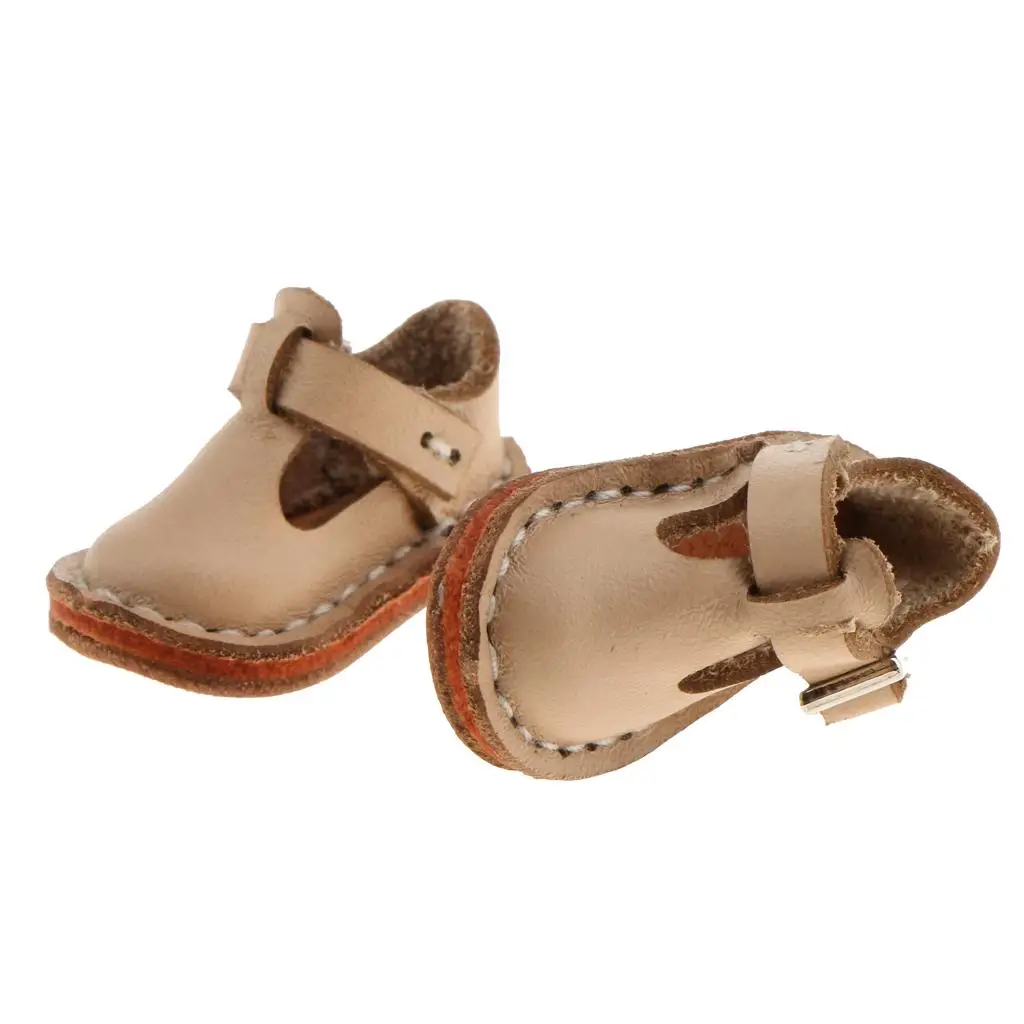 Fashion Shoes PU Leather Flat Ankle Belt Shoes for 12 '' Doll