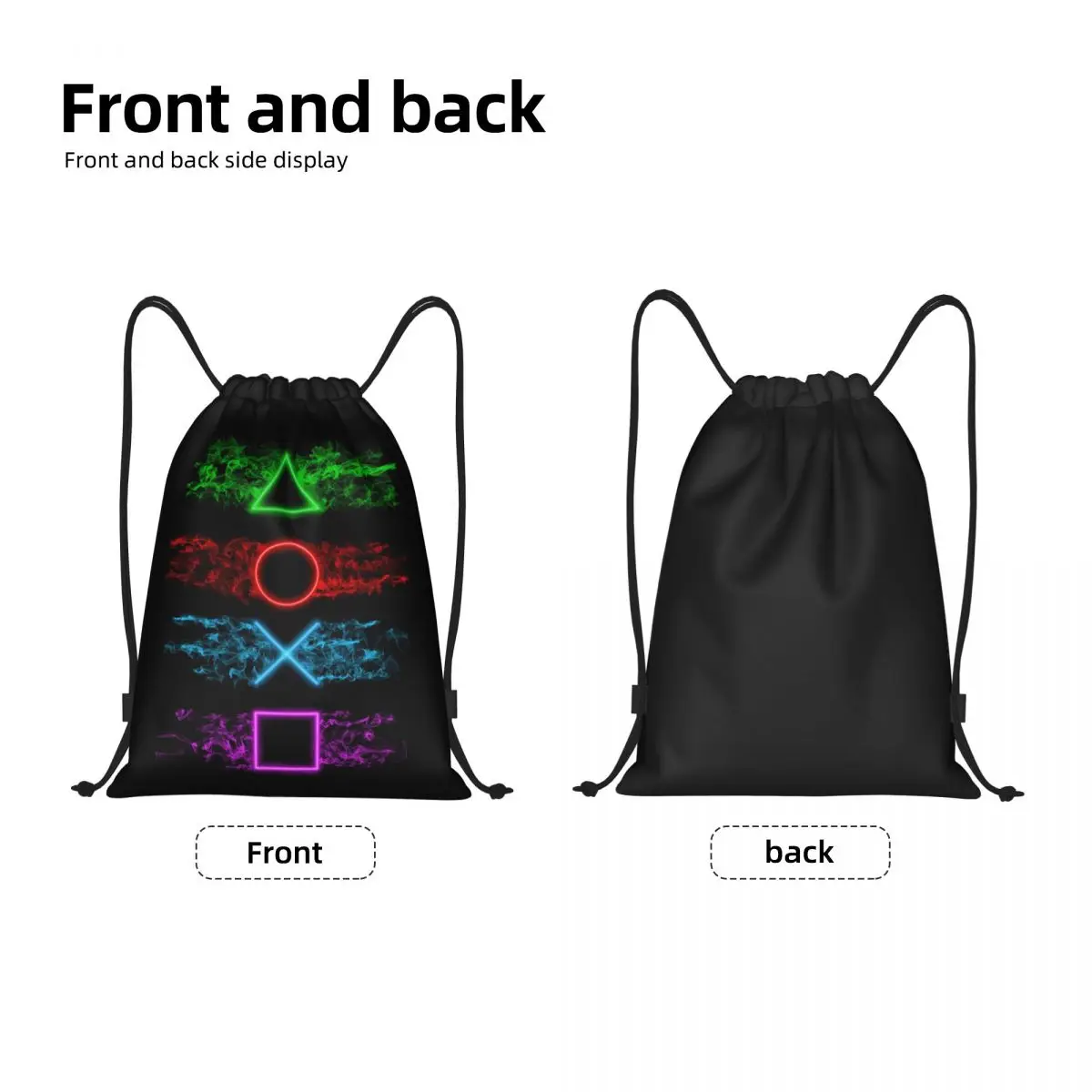 Custom Playstations Buttons Drawstring Bags Men Women Lightweight Game Gamer Gift Sports Gym Storage Backpack