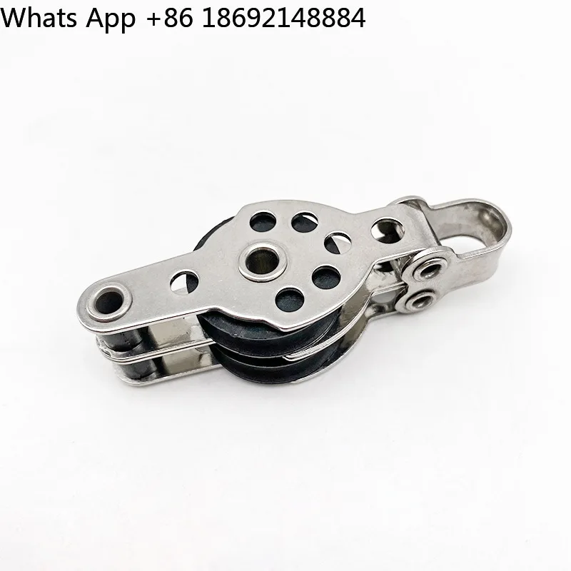 Stainless steel 304/316 double pulley, wire rope nylon pulley, traction pulley
