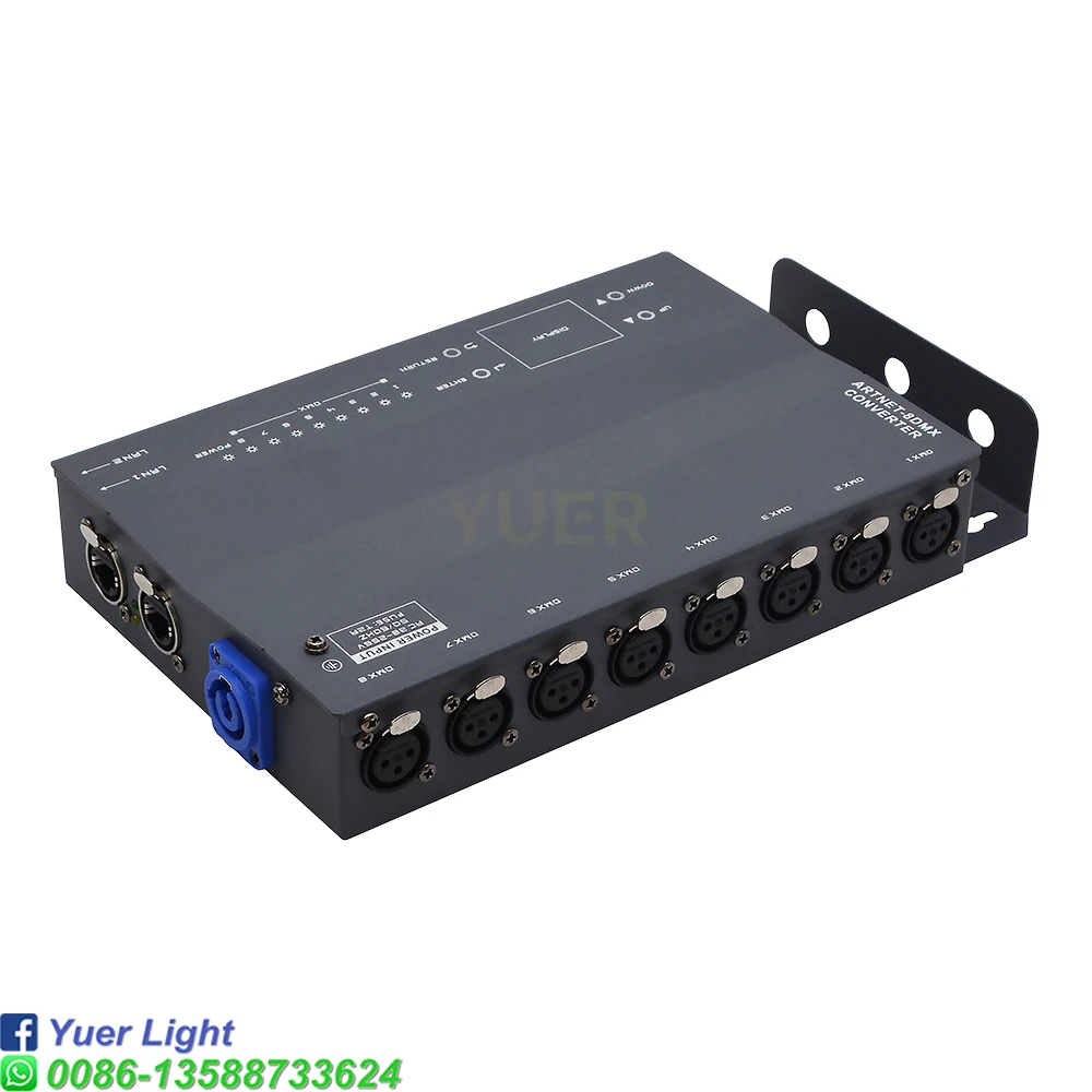 Nuovo convertitore ARTNET 8 DMX DMX 512 amplificatore Splitter isolato a 3pin ricevitore ricetrasmettitore DMX per luci da palcoscenico per feste in