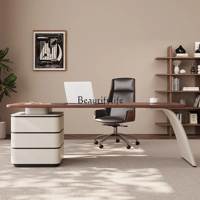 

Italian minimalist desk integrated modern minimalist high-end study leader boss desk