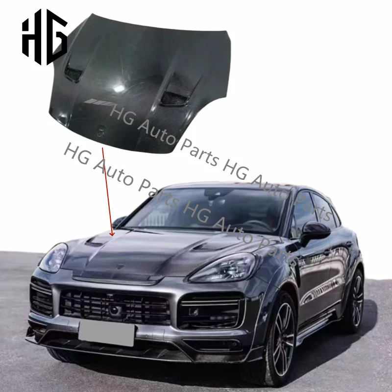 

High quality front bumper engine hood for porsche cayenne 9y0 facelift msy style car bonnet hood covers body kit