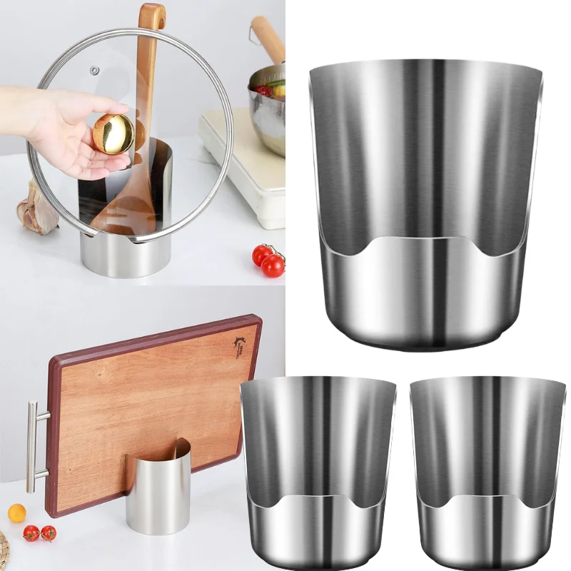 Stainless Steel Pot Lid Holder Multifunctional Spatula Cutting Board Storage Rack Kitchen Counter Organizer Kitchen Gadget