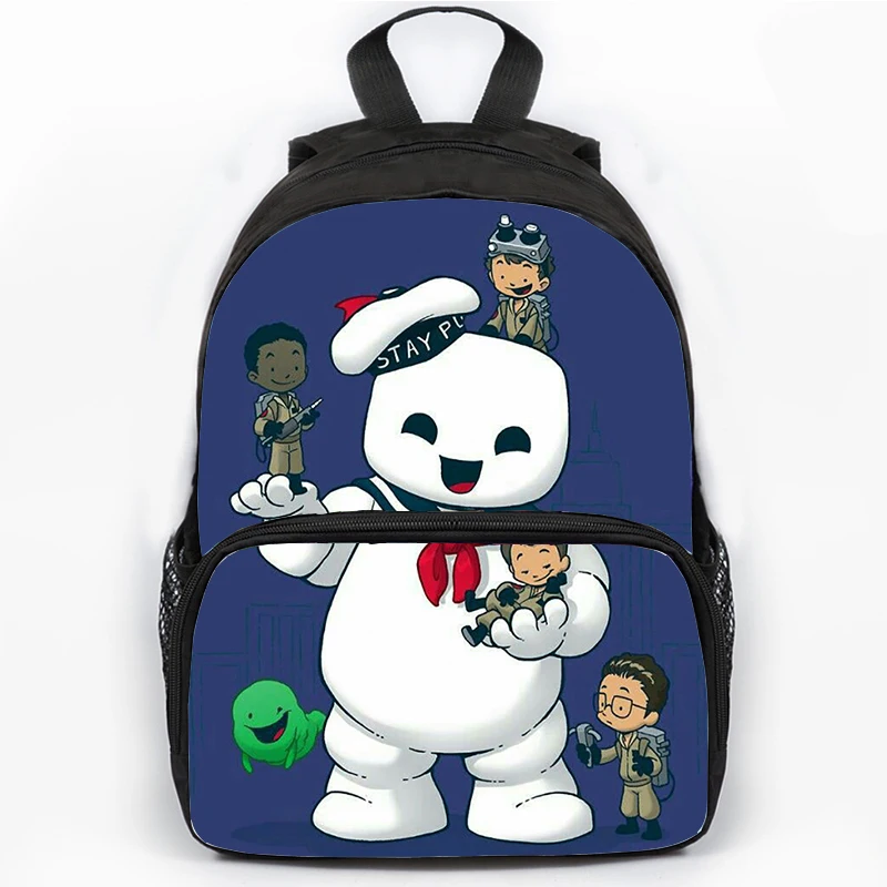 Nylon Backpack with Ghostbusters Prints Cartoon Anime School Bag Custom Large Capacity Kids Bags for Boys Girls Student Backpack