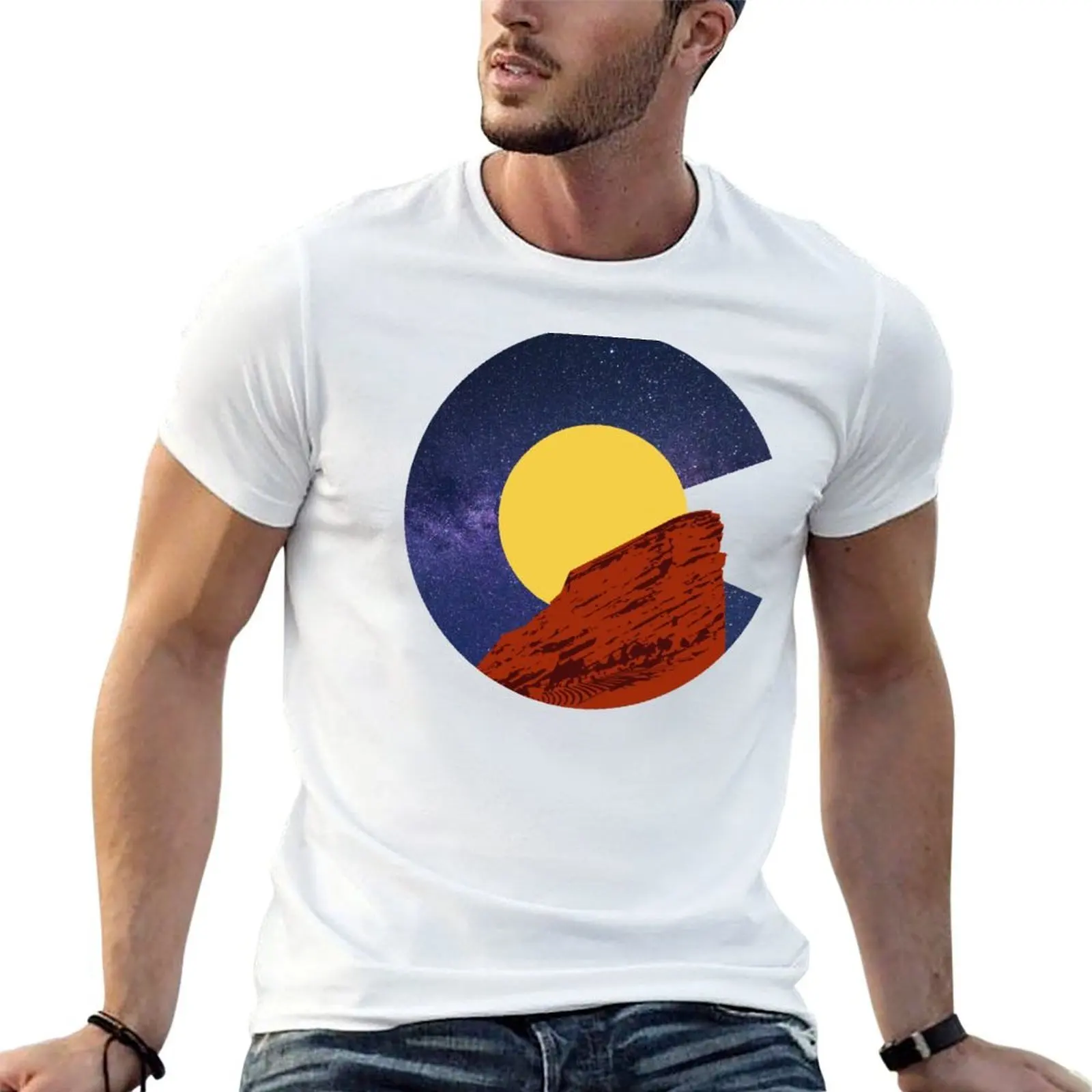 

Red Rocks Amphitheater Morrison, Colorado C Photo T-Shirt cotton tshirt 100% man t shirt cotton high quality T-Shirt