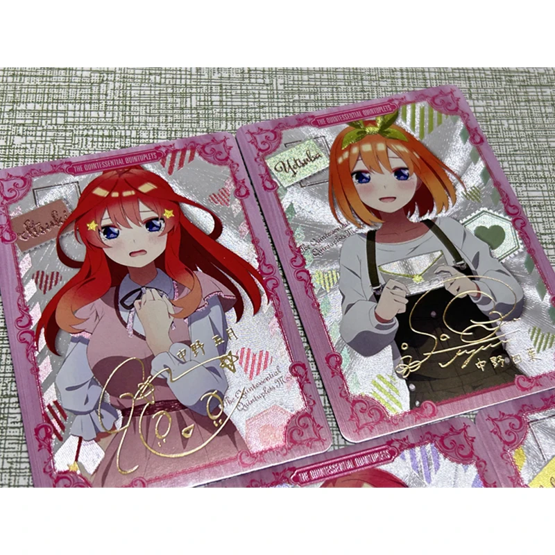 Anime The Quintessential Quintuplets DIY ACG Refraction Foil Nakano Nino Ichika Toys for boys Collectible Cards Birthday Gift