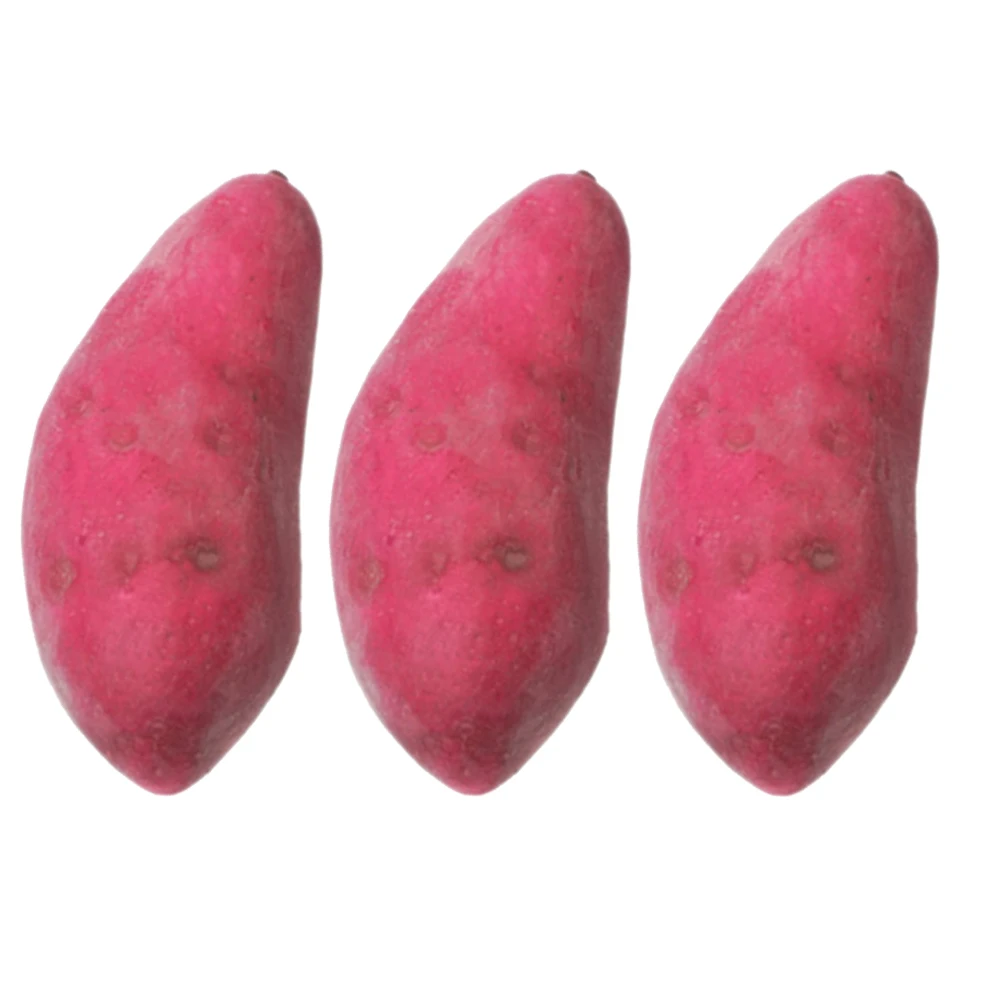 

3Pcs Simulation Sweet Potato Realistic Artificial Vegetable Decor for Kitchen Garden Display Props Lifelike Fake Vegetables Home