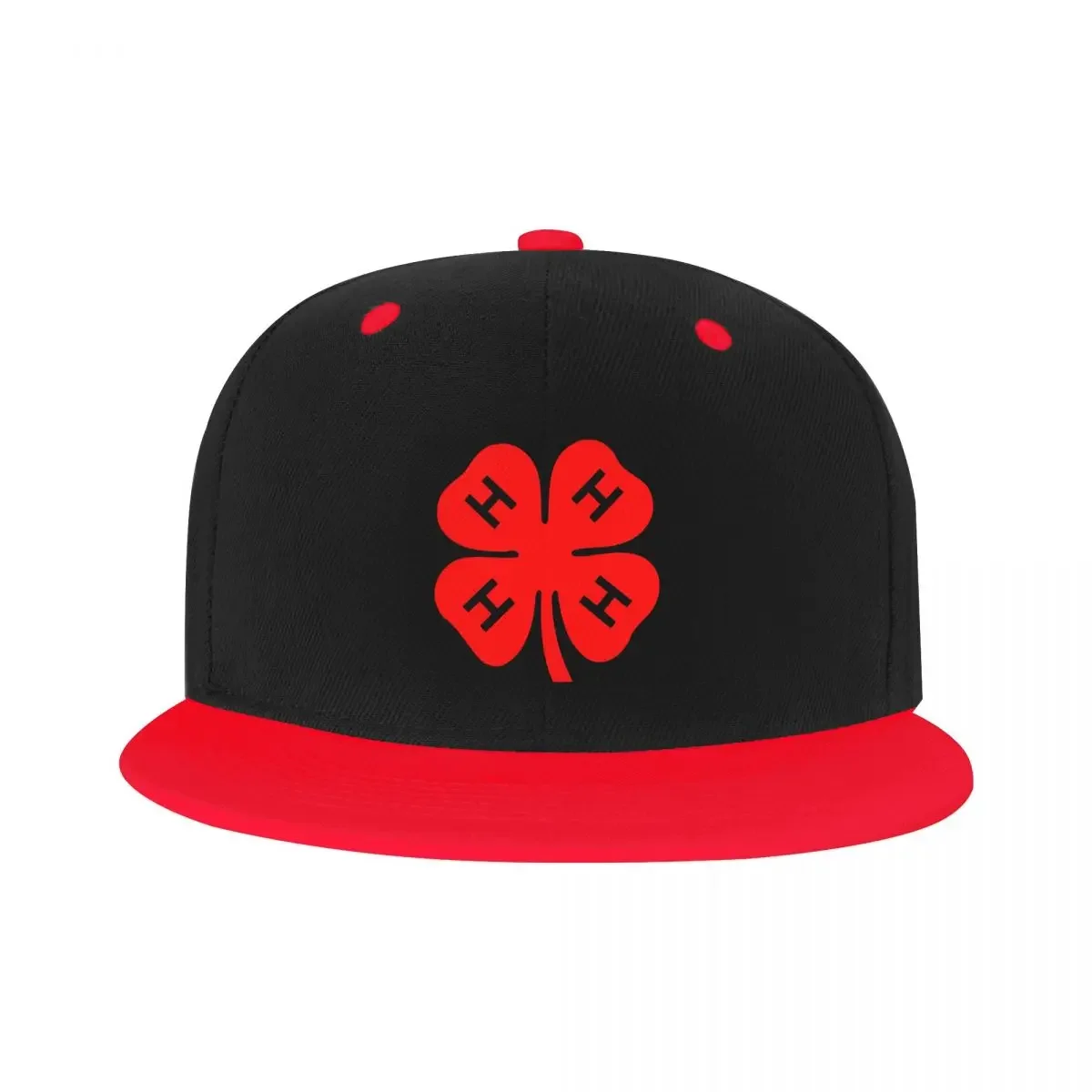 Fashion Red 4H Four Leaf Clover Hip Hop Baseball Caps Women Men Adjustable Dad Hat Snapback