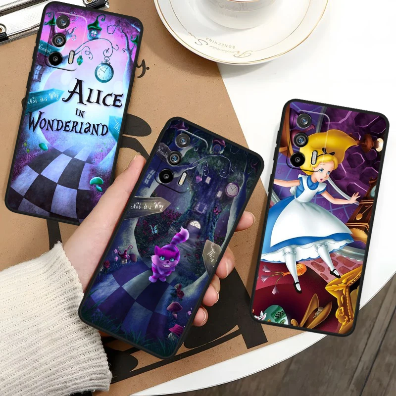 Alice In Wonderland Cool For OPPO Realme GT Neo 10 9i 8i 7i 6s 5 Narzo 50i 50A 240W Pro Plus Black Soft Phone Case