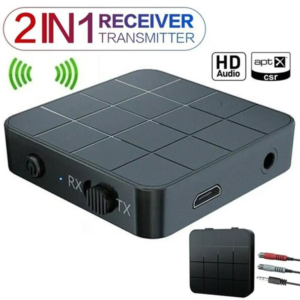 Transmisor receptor de Audio inalámbrico con Bluetooth, 2 en 1, 3,5mm, conector AUX, RCA, USB, Dongle, adaptador de música estéreo para coche, TV, PC, auriculares