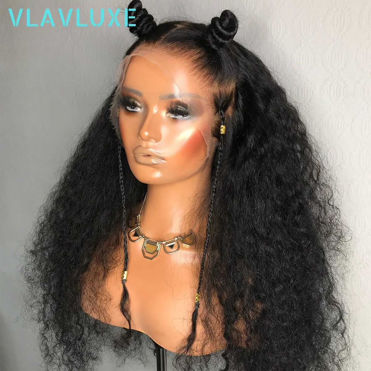 

Kinky Curly Wigs Brazilian Virgin Hair for Black Women 13×6 HD Glueless Transparent Lace Frontal Wigs 300 Density 36 Inch Hair
