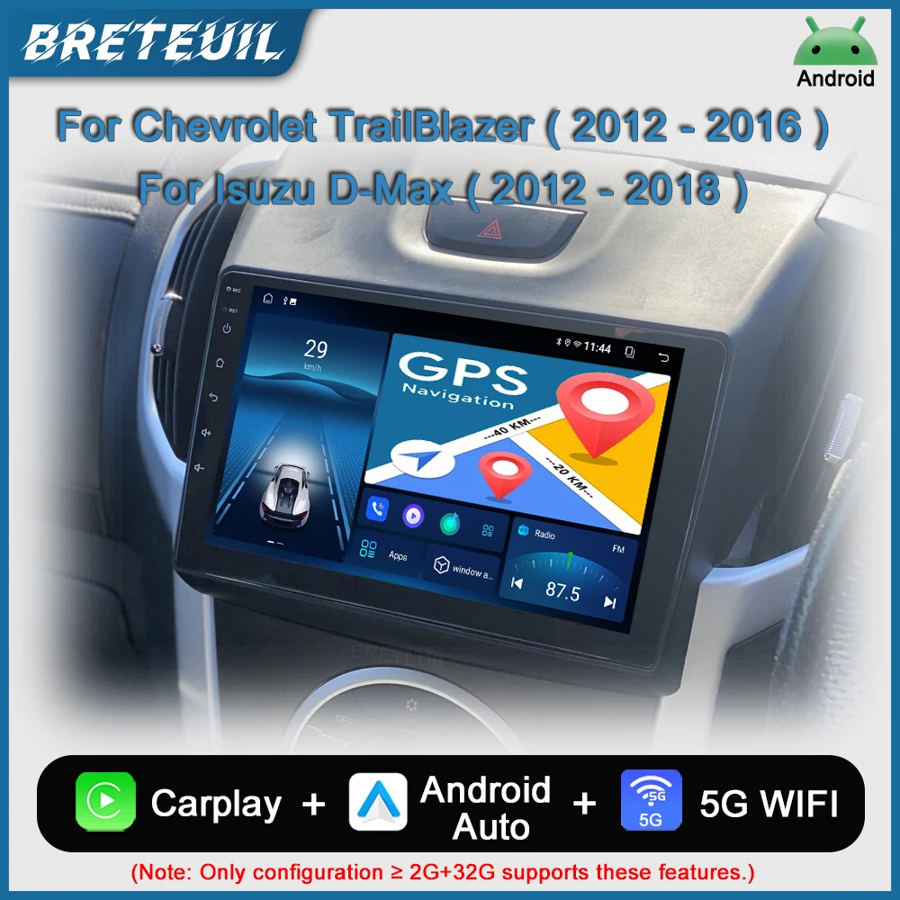 Para Isuzu D-Max DMAX Chevrolet TrailBlazer S10 Holden Colorado Radio para automóvil Reproductor multimedia de video Android Navegación GPS Carplay Pantalla táctil Auto Estéreo Sistemas inteligentes