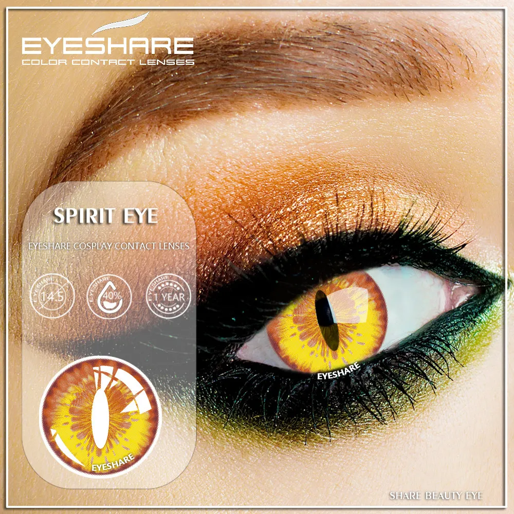 EYESHARE 2pcs Cosplay Colored Contact Lenses Yearly Use Halloween Cosmetic Colored Contacts Lenses for Eyes Anime Contact Lens