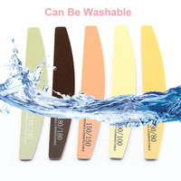 5Pcs 80/100/150/180/240 Five Grit Nail Files  Half Moon Sandpaper Sanding Blocks Grinding Polishing Manicure Care Tools manicure