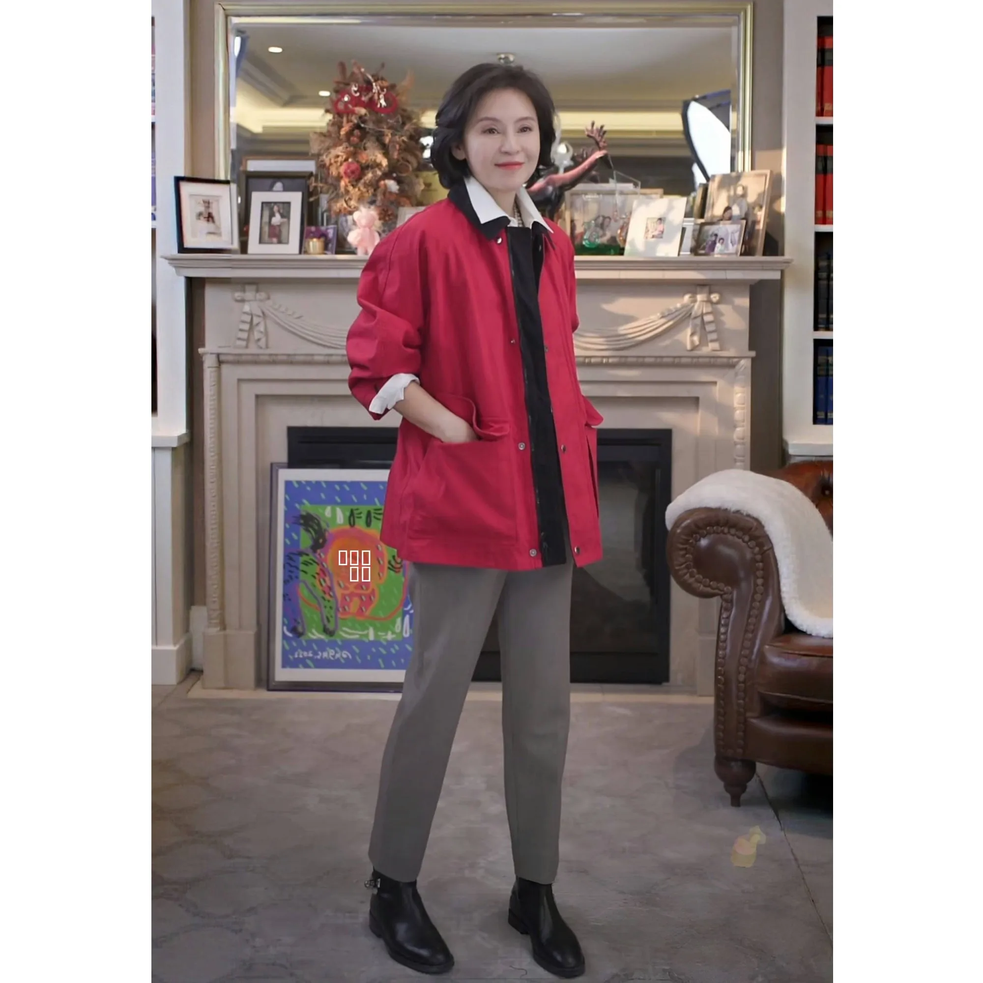 

Модная куртка из 100% хлопка, универсальная осенне-зимняя верхняя одежда, повседневное свободное пальто для женщин, на пуговицах, с длинными рукавами