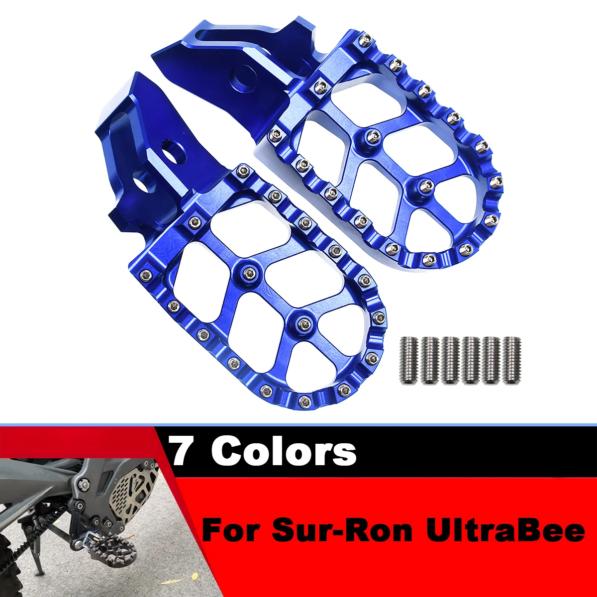 

CNC Aluminum Alloy Footrest Foot Pegs Footpegs Rests Pedals For SurRon Surron Ultrabee Ultra Bee Off-Road Electric Vehicle Parts