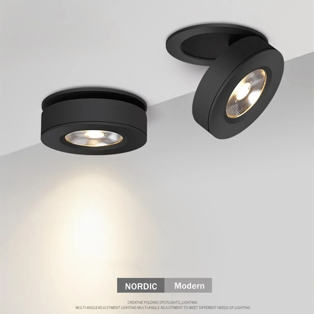 

Ultra-Thin 3-Color Foldable Recessed LED Spotlight Ceiling Light for Hallway Display