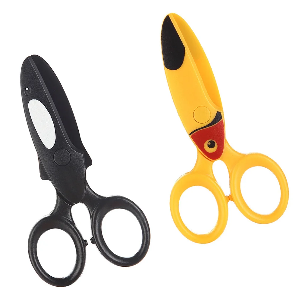 2Pcs Kids Plastic Scissors Safe Blunt Tip Children Cutting Tools for Crafts DIY Projects School Art Activities