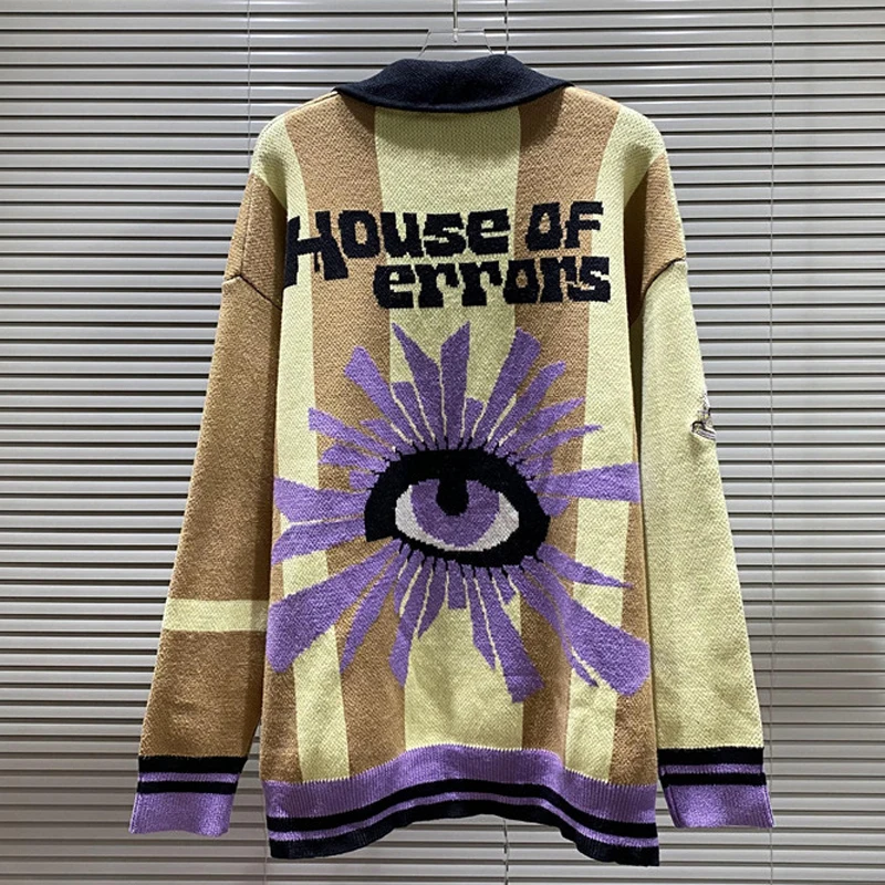 American High Street House of Errors Sweater Spring Casual Men Women High Quality Fashionable Jacquard Knitted Pullover