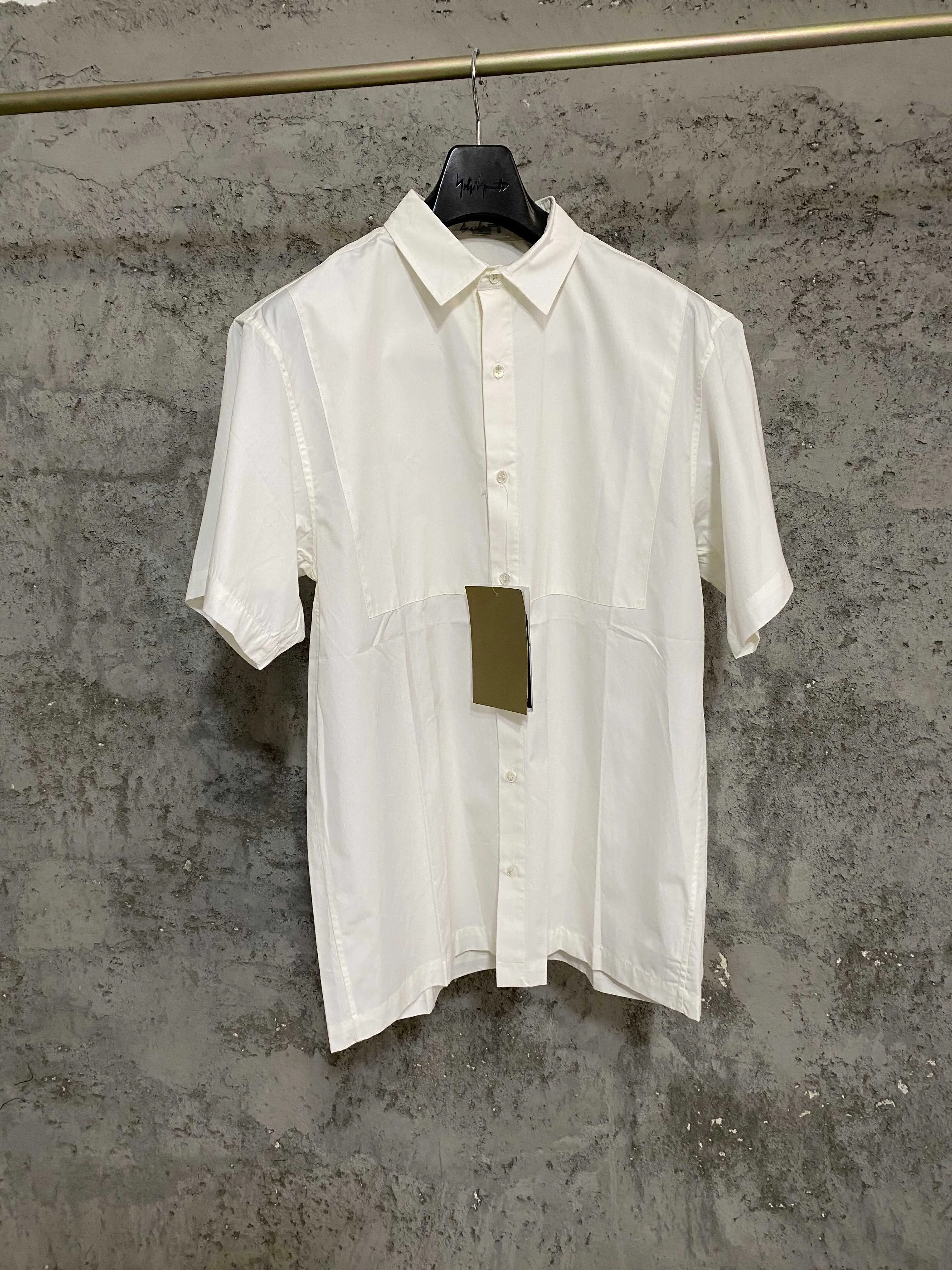 

Дизайнерская белая рубашка с воротником из чистого хлопка в японском стиле для мужчин.