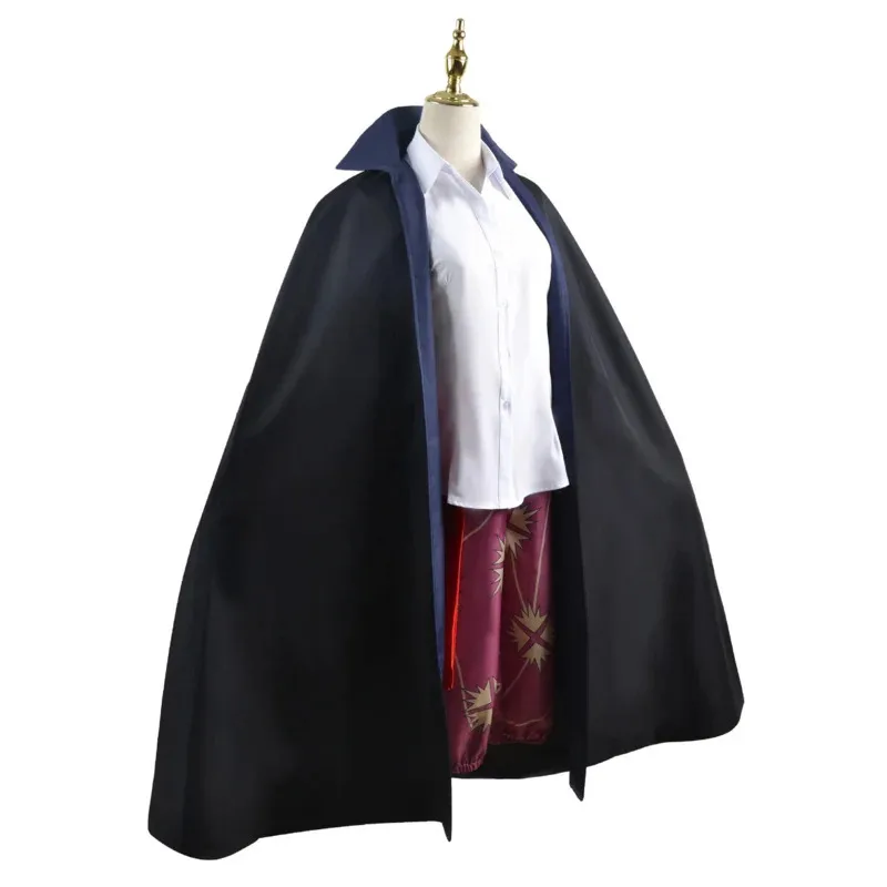 Anime Shanks Redhead Cosplay Costume Shirt Printing Pants Belt Black Cloak Coat Red Wig Woman Man Adult Halloween Party Suit