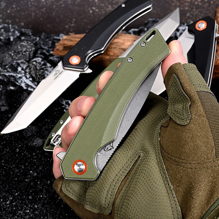 FREETIGER FT924 Folding Knife D2 Blade G10 Handle Outdoor Knife for Camping Hunting Hiking Survival EDC Tool Knives for Men