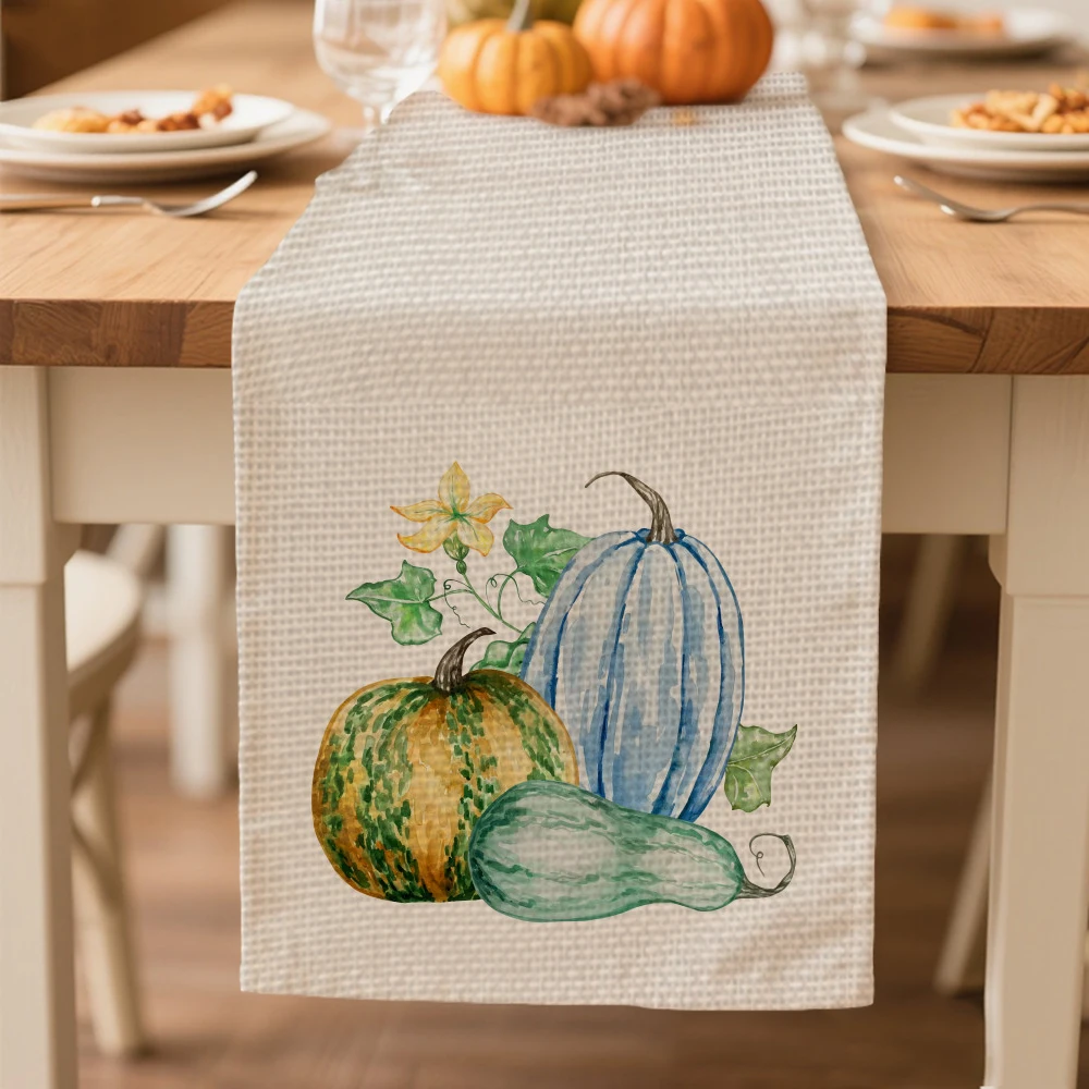 

autumn table runners Pumpkin pattern Table decoration and accessories for Harvest Festival Day Thanksgiving Day tablecloth