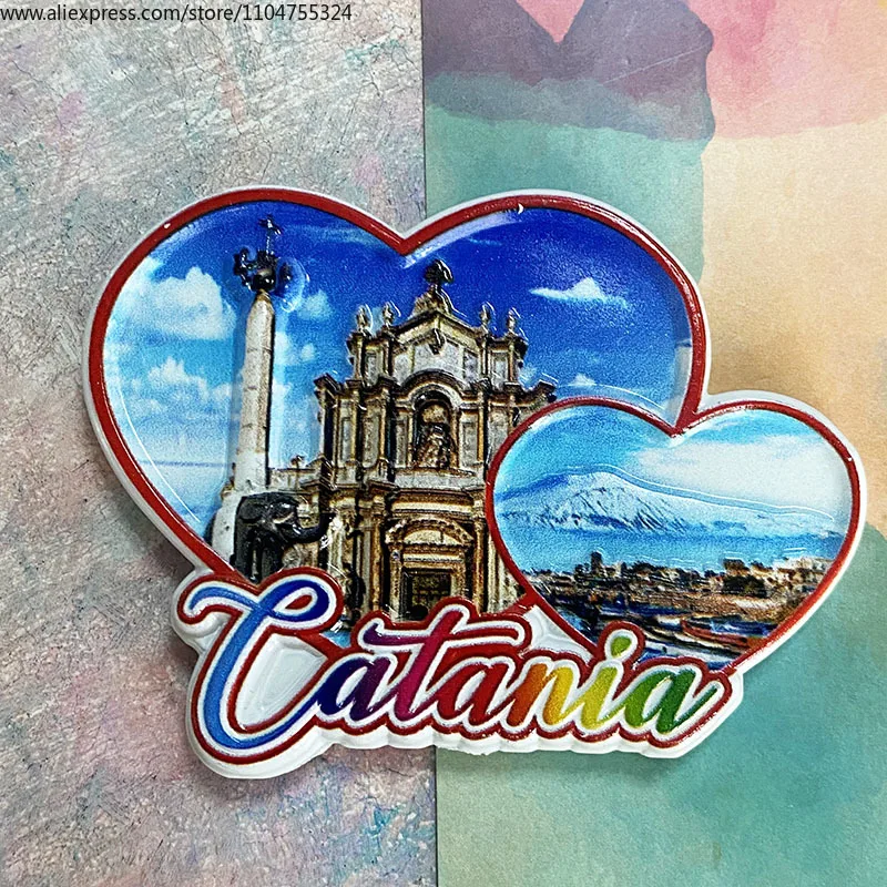 Catania 3d ímã de geladeira lembranças turísticas ímã de geladeira decoração suprimentos coleção artes e ofícios presentes
