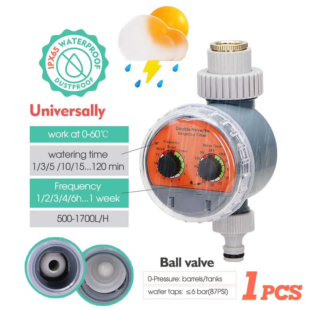 Ball Valve Timer Automat Atomized Irrigation Equipment for Garden Plants Greenhouse Vegetable 1/4