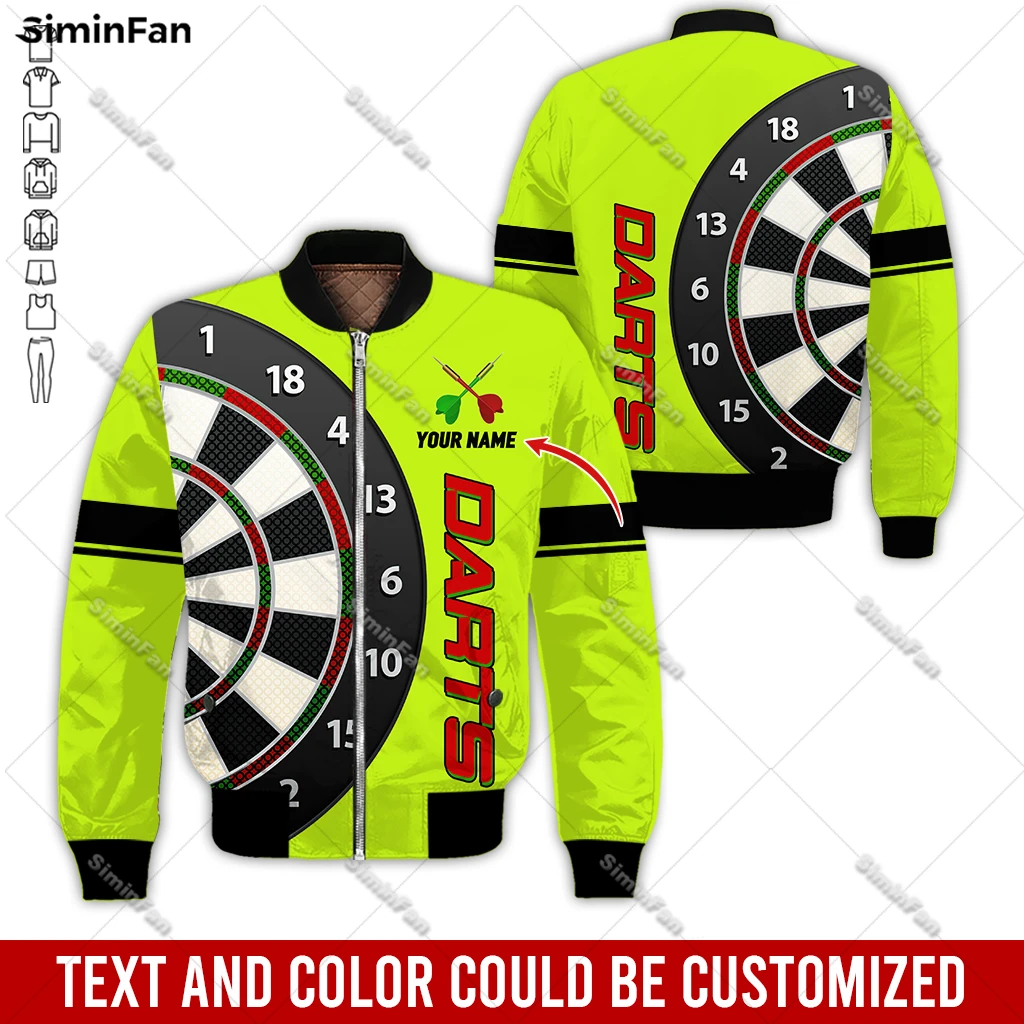 Custom Name Love Darts Colorful 3D Printed Mens Bomber Jacket Quilted Cotton Coats Male Winter Cloth Unisex Windproof Outwear-5