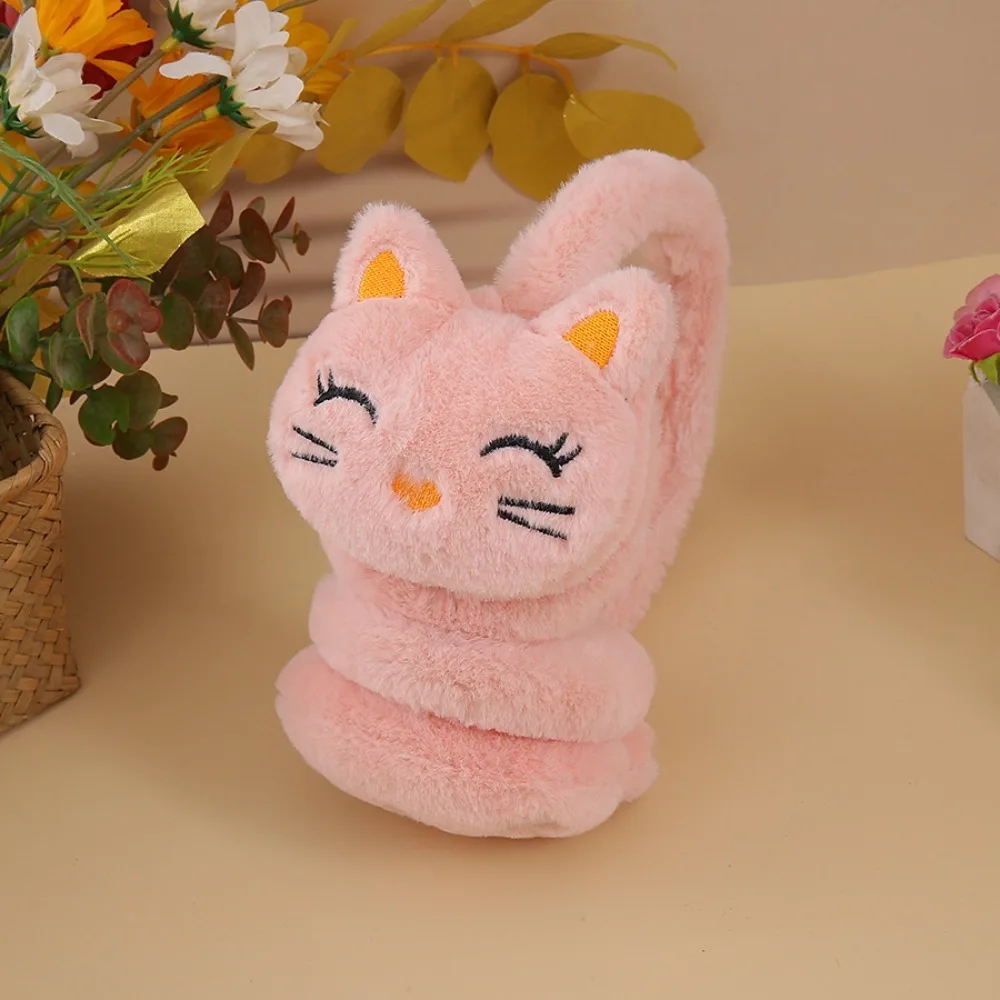 Moda Cartoon Cat Peluche Scaldino per le orecchie Peluche Antivento Paraorecchie invernali Protezione calda Copri orecchie addensato Tempo freddo