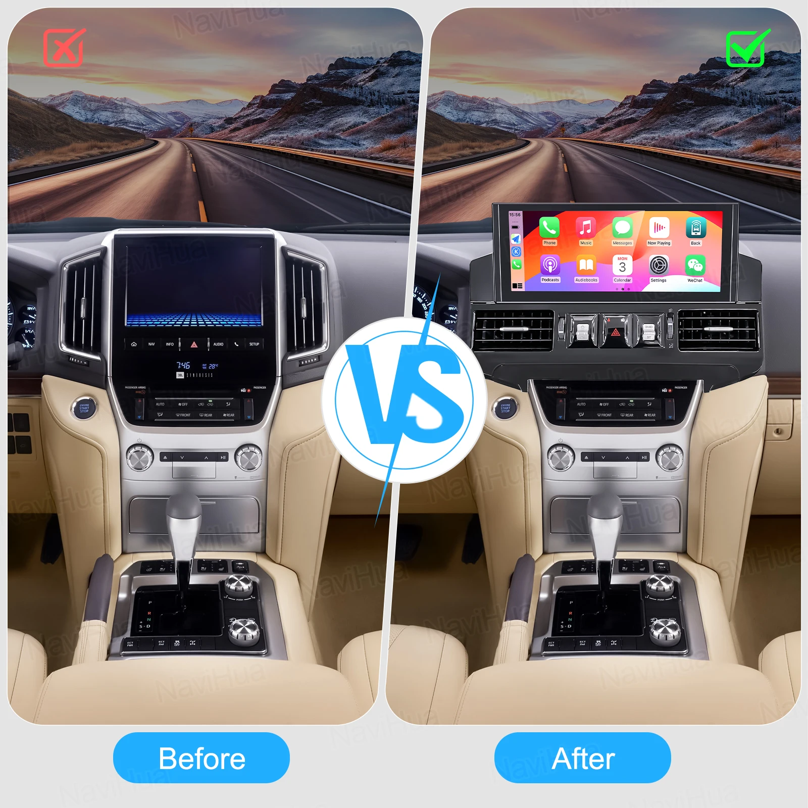 

New Arrival For Toyota Land Cruiser LC200 2016 2020 GXR VXR Multimedia Android Car Radio Carplay Navigation Headunit Monitor