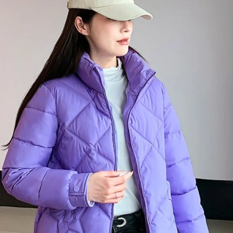 

2023 New Womenpadded Jacket Winter Female Short-Length Loose Slim Thin Parkas Cold-proof Outwear Cold-proof Commuting Overcoat