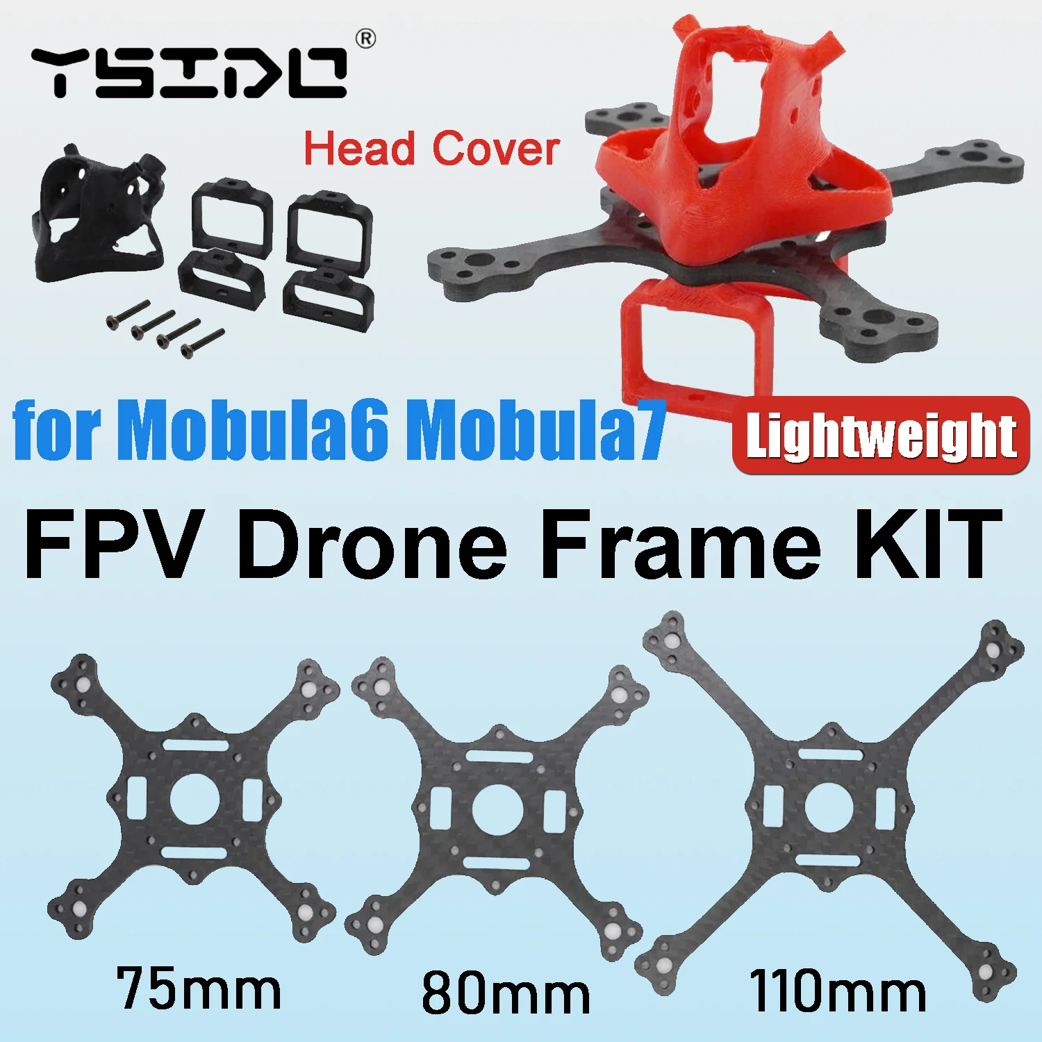 YSIDO-KIT de marco de Dron Attacking Chicken FPV, Mobula6 Mobula7 Modify 1S/2S para RC FPV Tiny Whoop Drone Quadcopter DIY