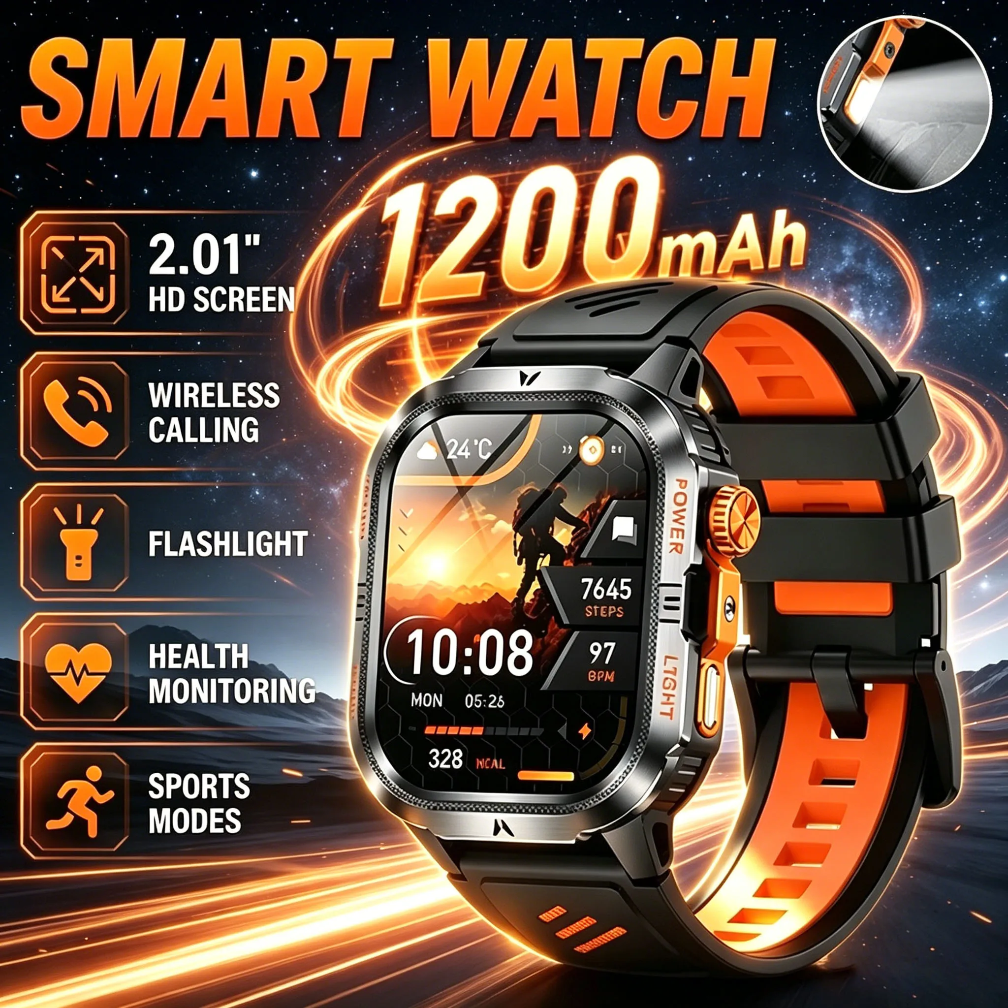 Smartwatch M Active - 2026 Rugged Military Smart Watch Men