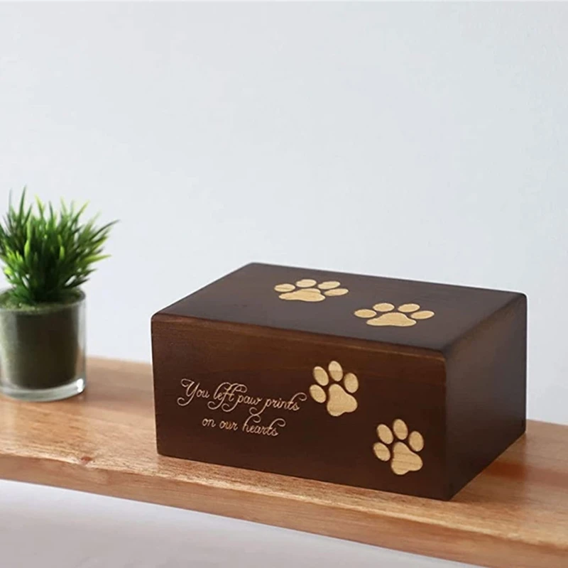 Dog Urn Cremation Urn Memorial Gifts Memorial Box with Paw Print Dropship