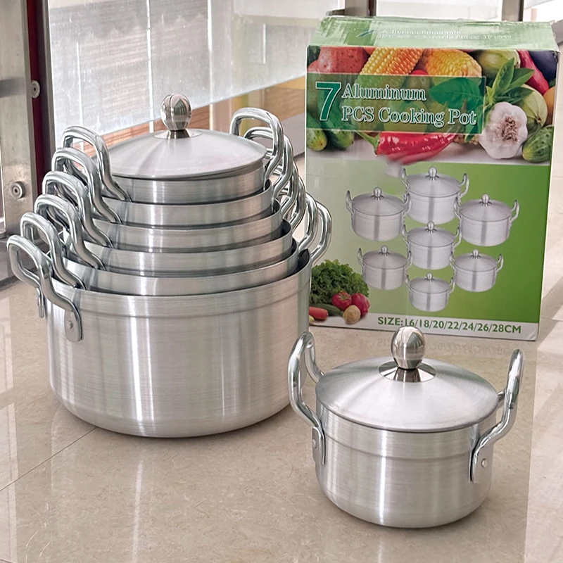 Heavy 14-piece aluminum soup and soup pot