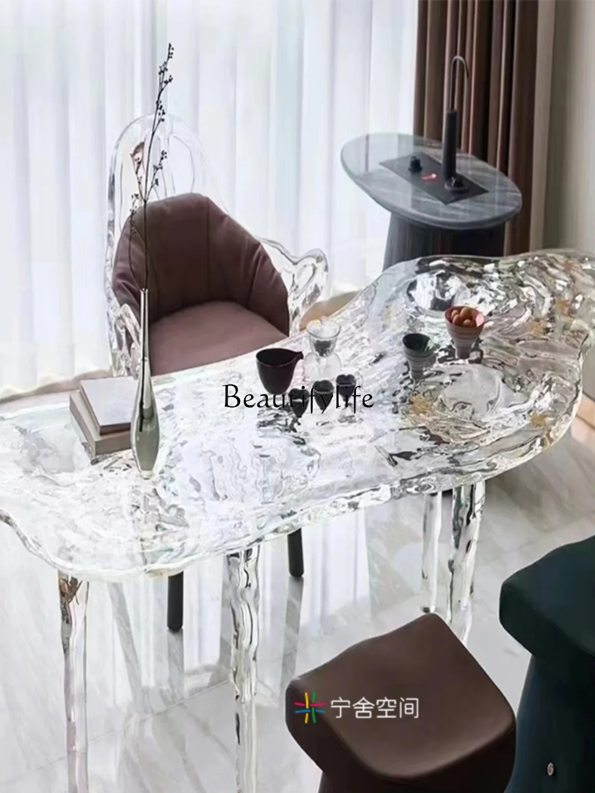 Creative Epoxy Resin Dining Chair Tea Table Tea Personality Shaped Armchair