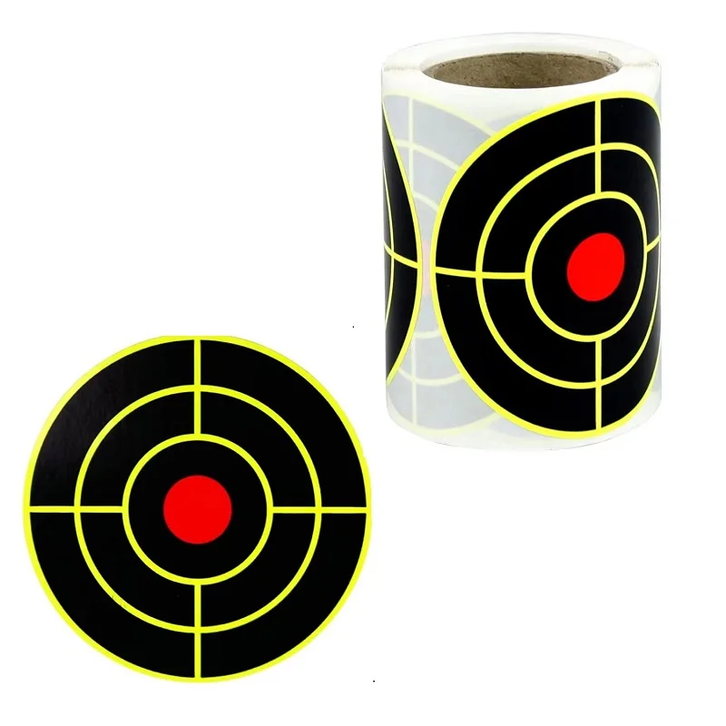 100 Pcs Self Adhesive Shooting Target Stickers Fluorescent Yellow Splatter Impact Paper Waterproof Visible Mark for Shooting