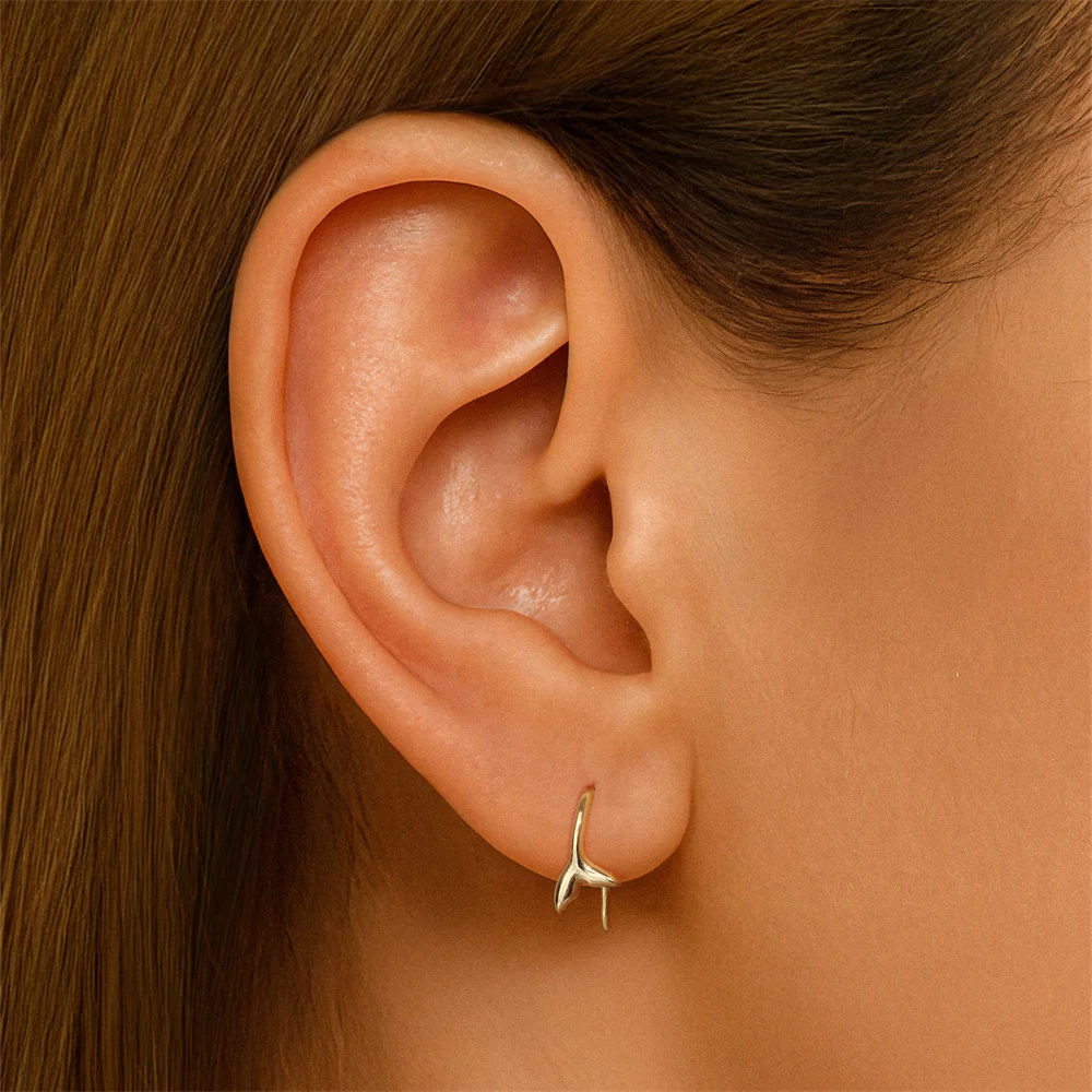 Aide 925 Sterling Silver Smooth Long Line Ear Climber Stud Earrings For Women Minimalist Ear Crawlers Studs Piercing Jewelry