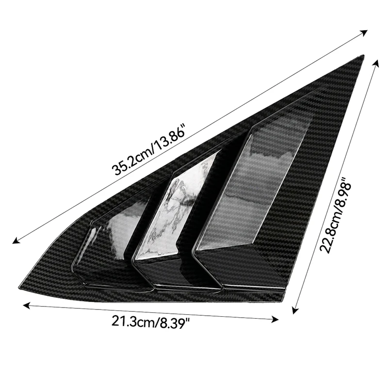 Untuk Honda Civic tipe R Hatchback 2016-20201 penutup Louver jendela ventilasi samping belakang potongan jendela segitiga warna serat karbon