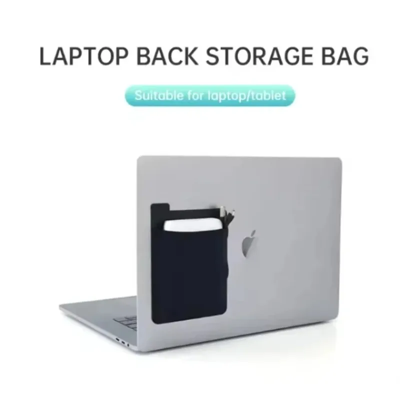 Self Adhesive Laptop Rear Storage Bag for Mouse Digital Hard Drive Pen Pocket Pouch Laptop Accessories