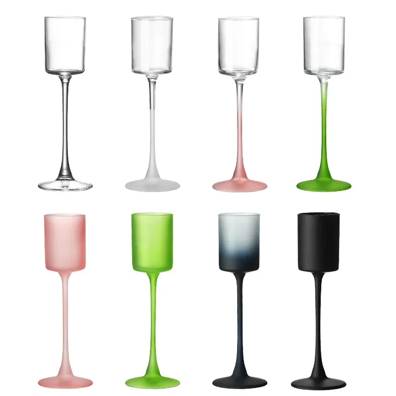 

ins French frosted powder straight glass, goblet, high-value champagne glass, sweet wine creative cocktail glass