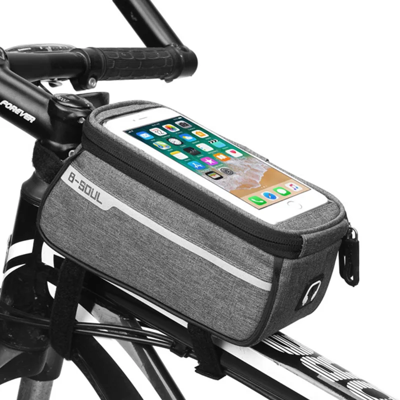 Waterproof Bicycle Bag Nylon Bike Cyling Cell Mobile Phone Bag Case 5.5\'\' 6\'\' Bicycle Panniers Frame Front Tube Bags Accessories