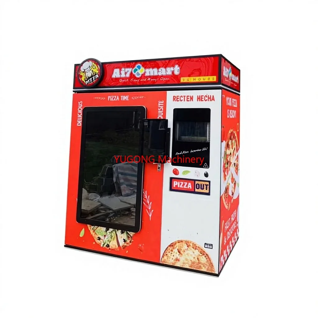 Fresh Fully Automatic Pizza Vending Machine Dough Making CE Certified Multi-Payment (Coin/Bill/Credit Card) Japanese English